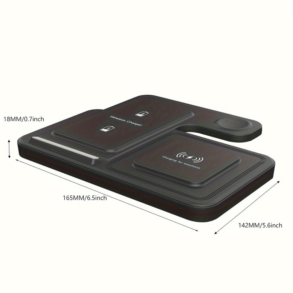[Fast Wireless Charger Stand] 15W Wireless Charger Stand, TIMESS 3 In 1 Fast Charging Station - For iPhone 15, 14, 13, 12, 11/Pro/Max/Mini/Plus, X, XR, XS/Max, SE, 8/Plus, iWatch 1-9, Airpods 3/2/Pro