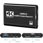 4K Audio Video Capture Card USB 3.0 HDTV Video Capture Device Full HD Recording