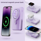 MPATIBY 10000mAh Wireless Fast Charging Power Bank Magnetic Charging Power Portable Phone Charger Mobile Power with Phone Holder