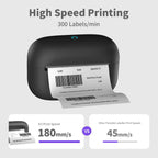 Label Maker Portable Thermal Lable Printer Bluetooth Sticker High Speed Printing 300nim with 1roll Stickable Label Paper USB