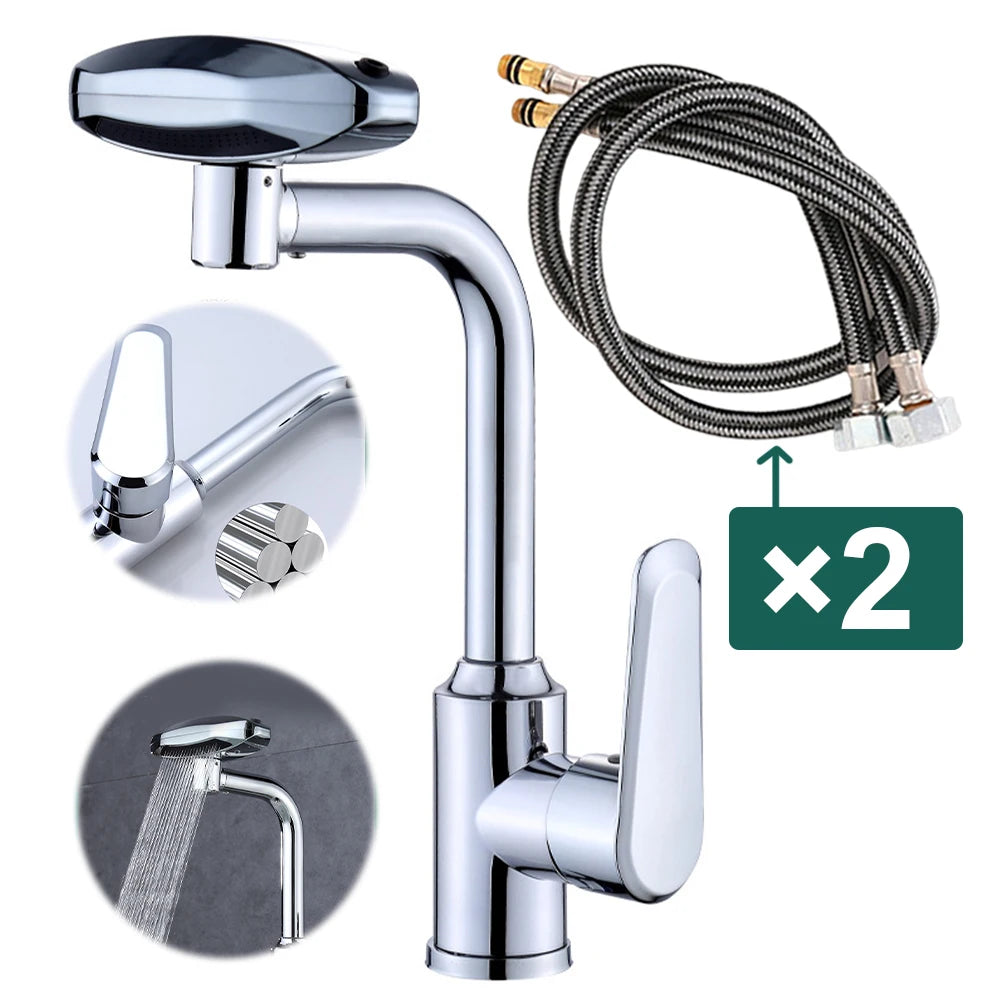 360 Degree Swivel Faucet Rotating Faucet 4 Modes Kitchen Sink Faucet Multifunctional Drinking Water Faucet for Kitchen Bathroom
