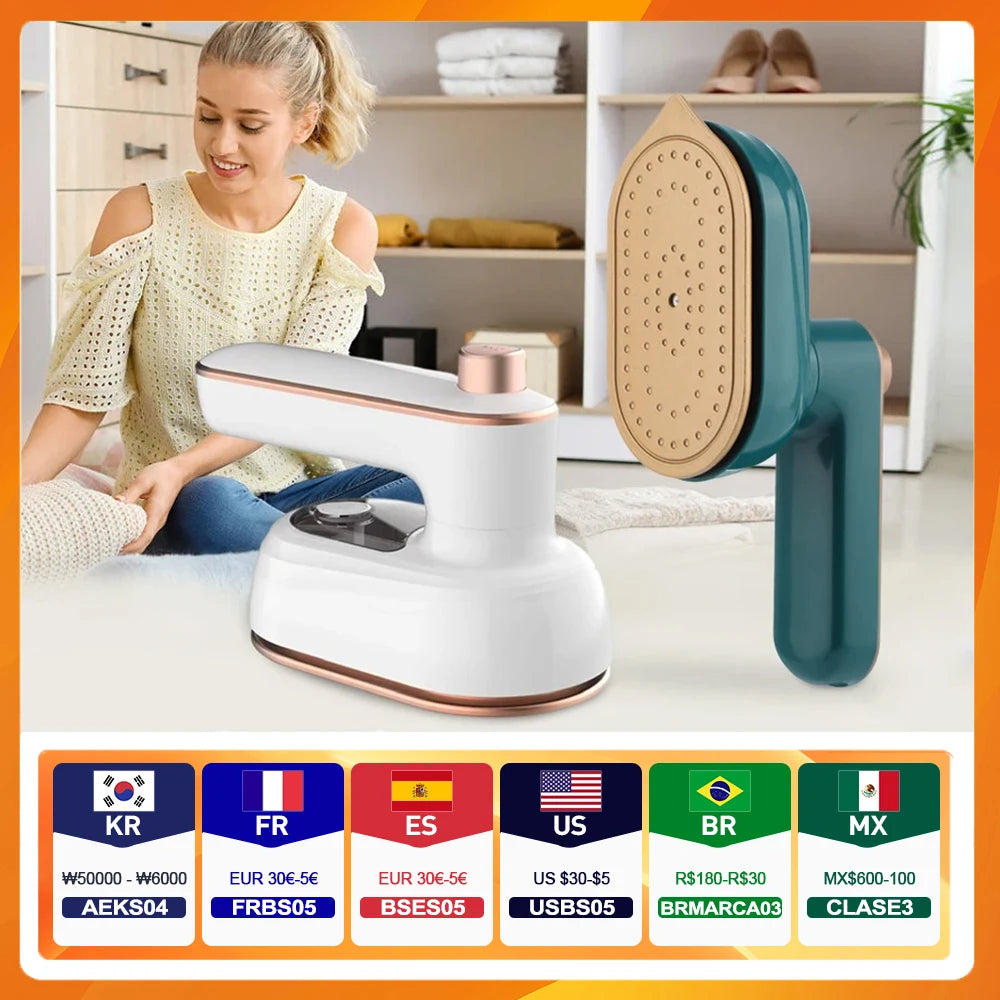 Mini Garment Steamer Steam Iron Handheld Portable Home Travelling For Clothes Ironing Wet Dry Ironing Machine