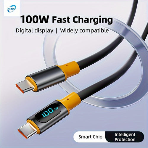 100W Digital Display Dual Type-C Charging Cable