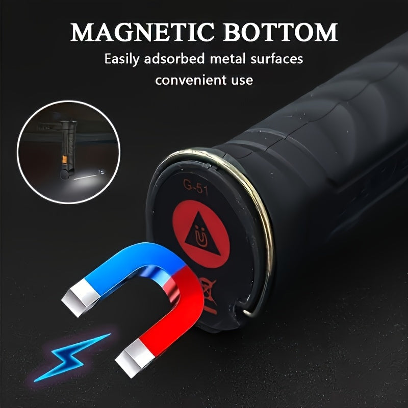 4pcs LED Work Light with Magnetic Base, USB Multi-Function 4 Modes Lighting, Rechargeable High Brightness Flashlight Workshop Maintenance Lamp, 360° Rotating, Multipurpose Repair, Outdoor, Christmas Gift, Men'S Tool Present