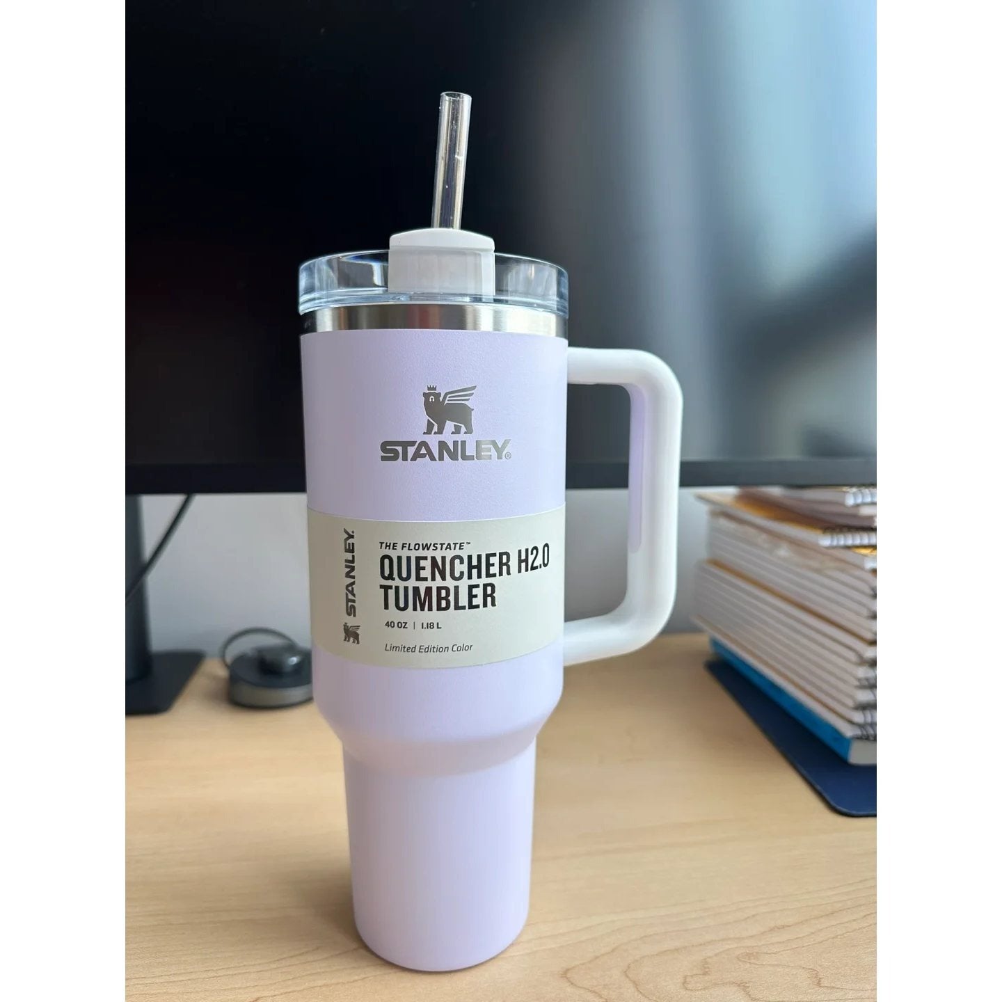 STANLEY Quencher H2.0 Tumbler with Handle and Straw 40 oz | Flowstate 3-Position Lid | Cup Holder Compatible for Travel | Insulated Stainless Steel Cup | BPA-Free | Purple wisteria color