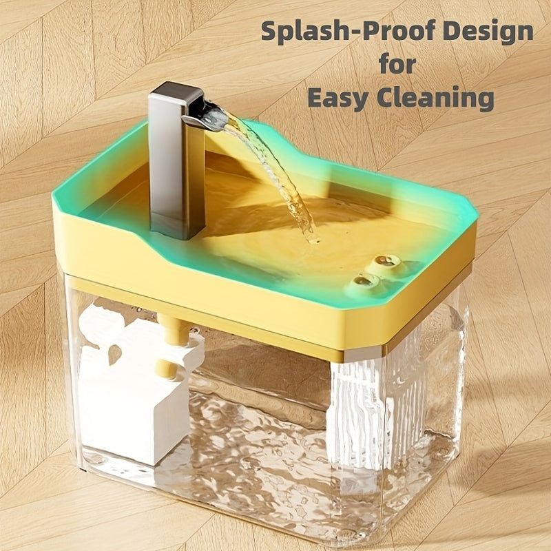 Smart Pet Water Dispenser, Fully Automatic Circulating Water Fountain for Cats, Ultra-Quiet USB Rechargeable Cat Water Feeder, No Batteries Required