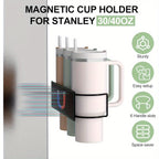 Magnetic Holder for Stanley Cups Designed for Refrigerators, Featuring a Storage Rack for Water Bottles And a Lid Organizer, Suitable for 30 And 40 Oz Tumblers And Includes a Holder for Lids
